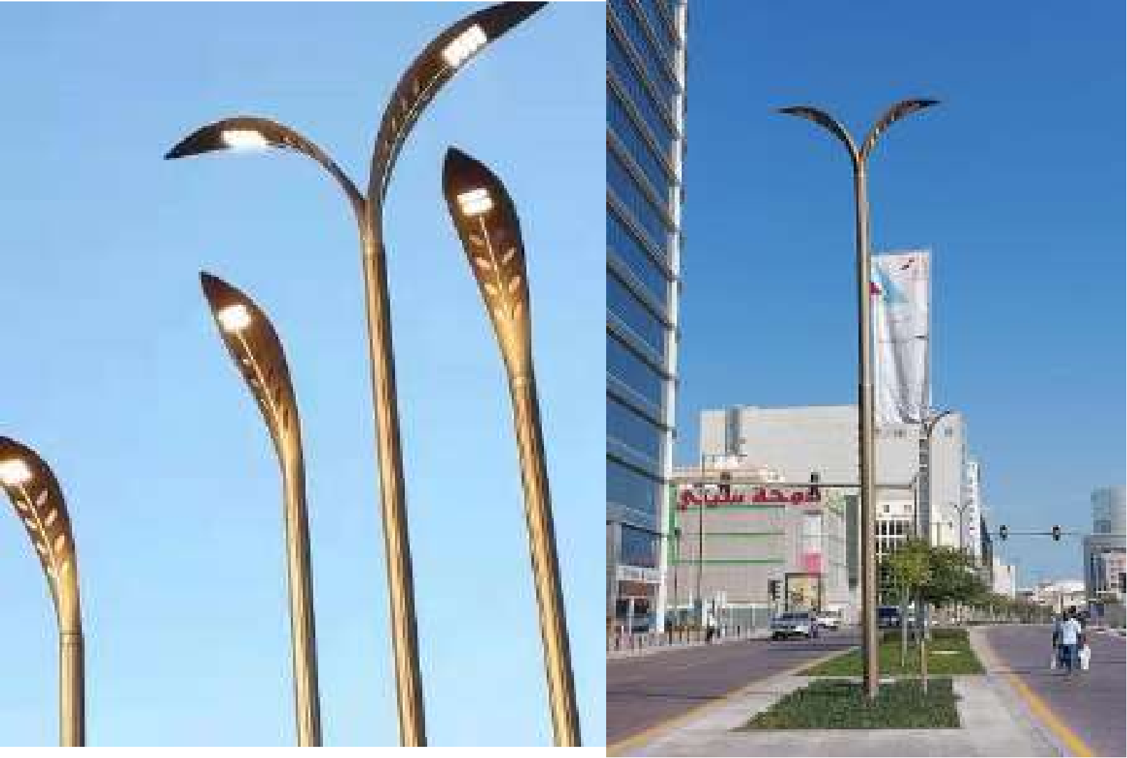 卡塔尔芭蕉叶灯杆